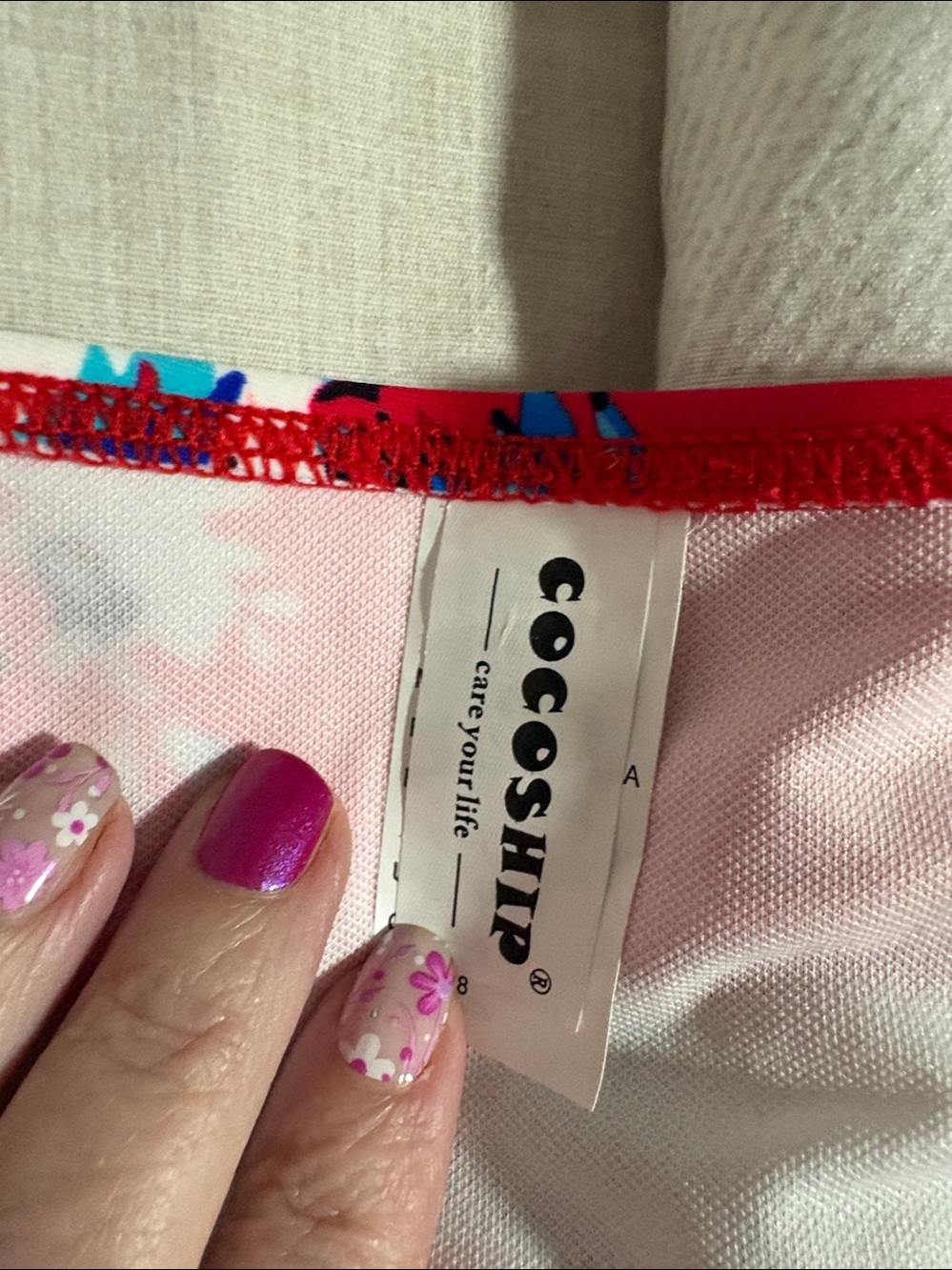 COCOSHIP Red Floral Halter Bikini Top and bottom Size 8 - Picture 8 of 8